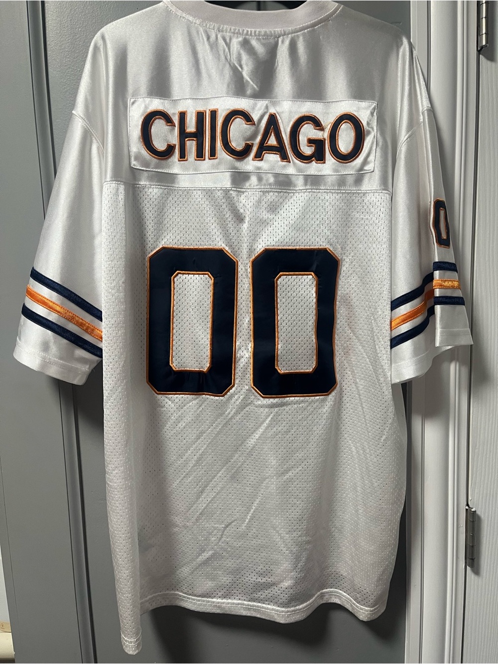 Chicago White Mesh Football Jersey with Navy & Gold Accents